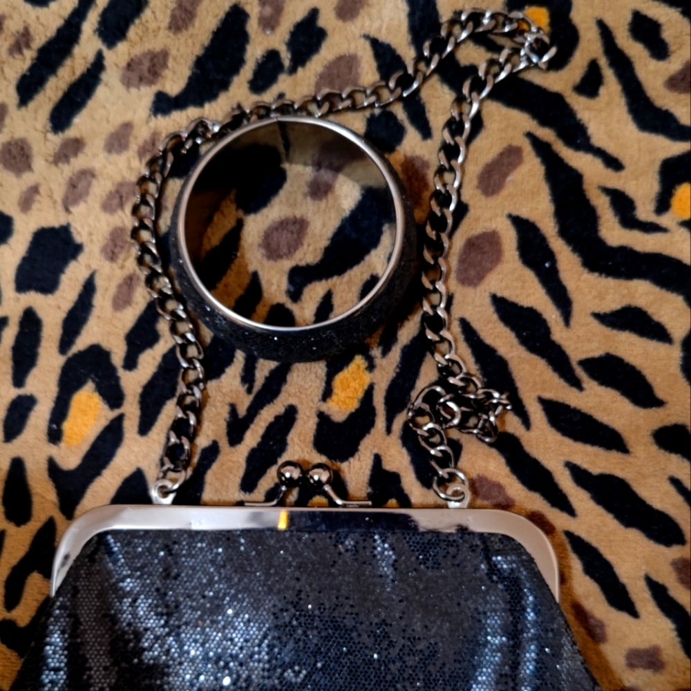 Express Black 🐈‍⬛🖤 Glitter 🪩 Clutch 👜